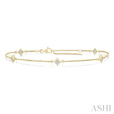 1/2 ctw Princess Cut Diamond Station Bracelet in 14K Yellow Gold